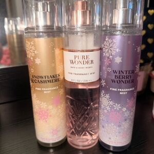 Bath & Body Works Fragrance Mist Trio (halfway full)